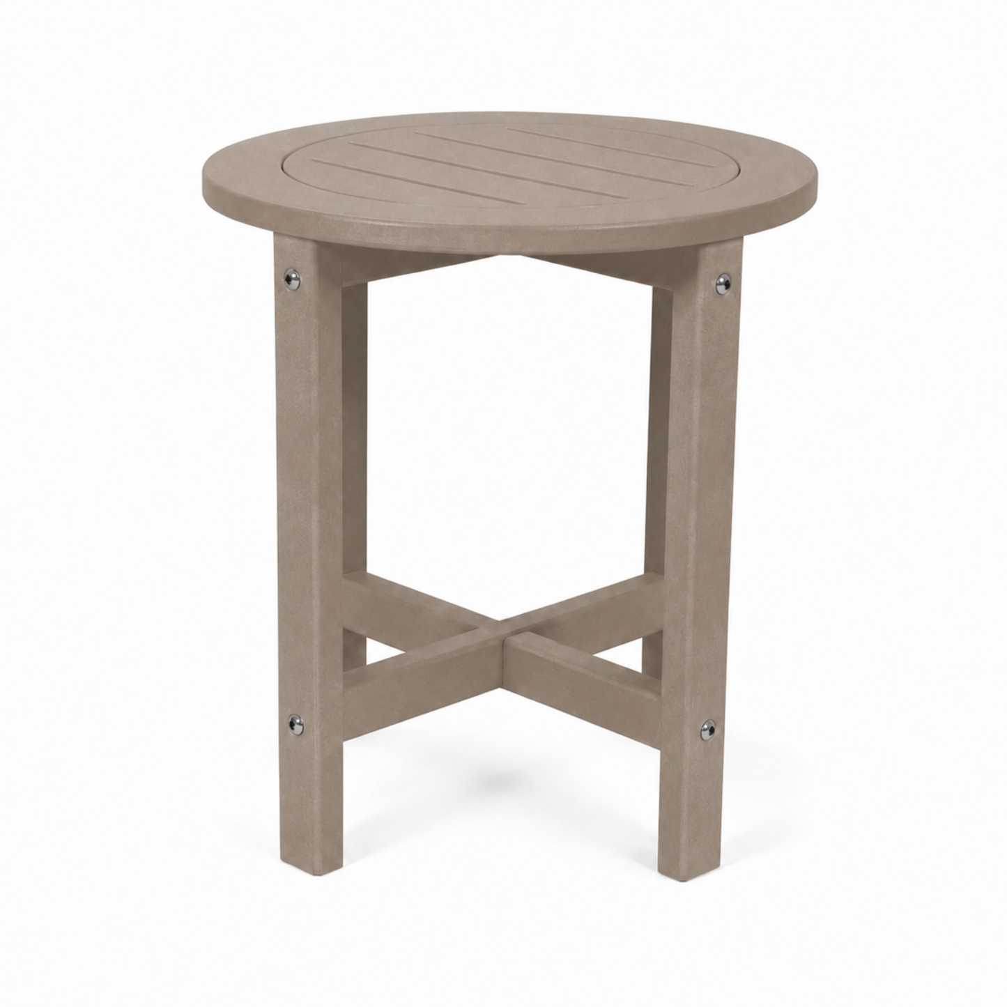 HDPE Round Outdoor Side Table, 16 in. Dia. x 18 in
