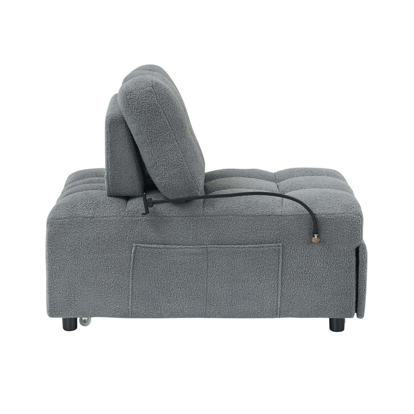 40.20 inches long, Teddy Sofa Fabric,a convertible sofa-cum-bed, for Apartment Office Living Room - Gray