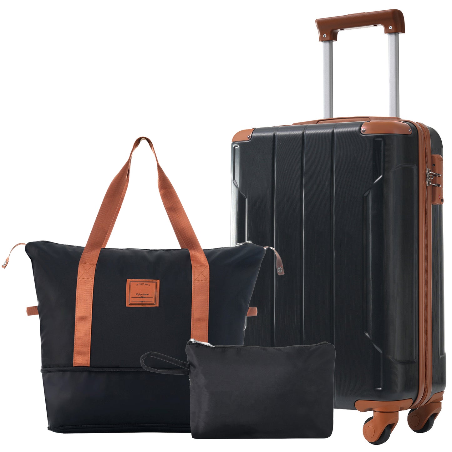 20 Inch Carry On Luggage Set 3 Piece with Spinner Wheels, Lightweight Hardshell ABS Suitcase for Weedend Getaways, Busin
