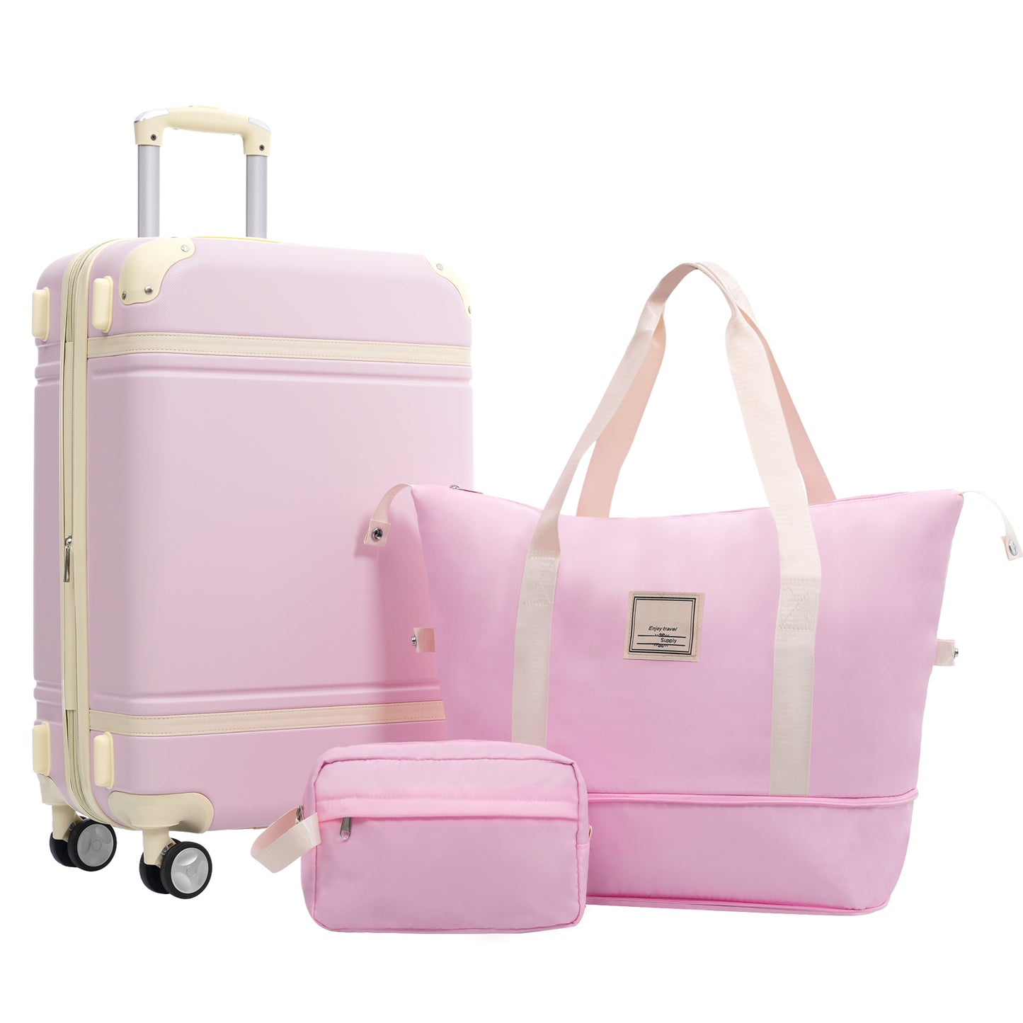 Hardshell Luggage Sets with Bags Lightweight Suitcase Double Spinner Wheels with TSA Lock Single Vintage Lug