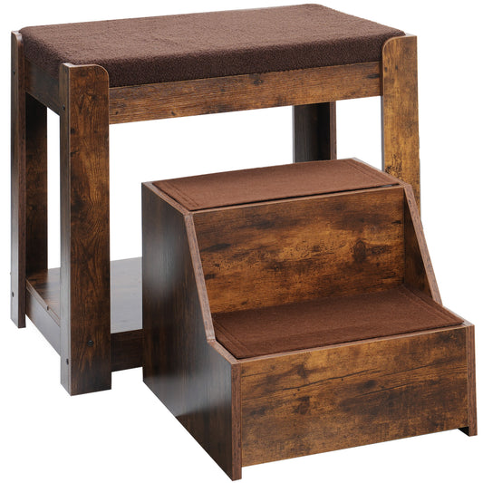Pet Window Perch Vintage Particle Board Modern with Storage for Pet-Friendly Home Organization