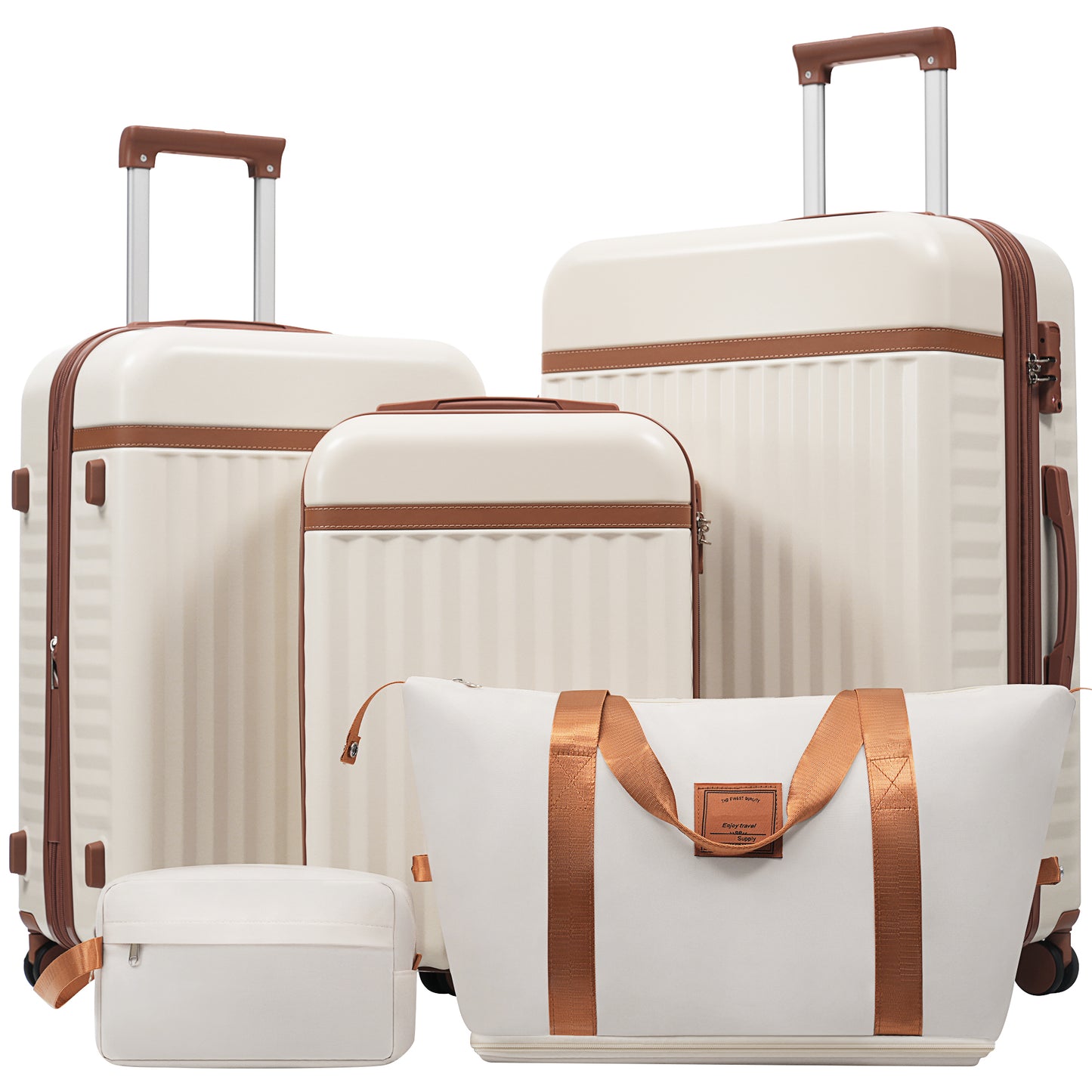5 Piece Hardside Expandable Luggage Set with Spinner Wheels and TSA Lock