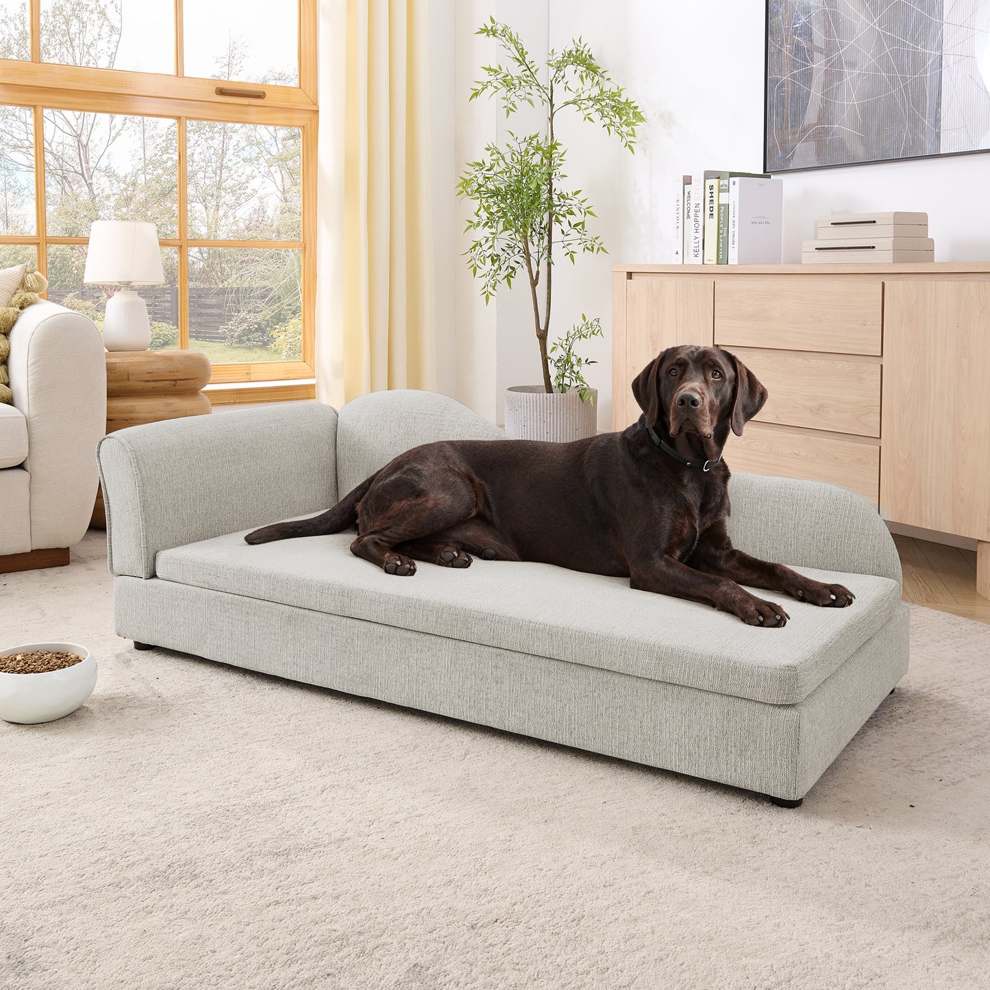 Oversized Pet Sofa for Medium/Large Dogs - Modern Irregular Wave Backrest, Single