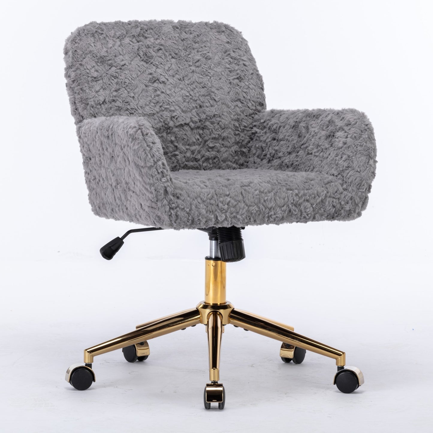 Adjustable Swivel Home Office Desk Chair with Golden Metal Base
