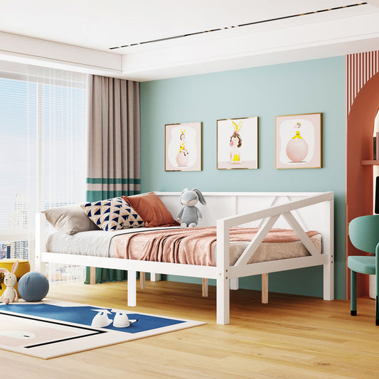 Bed Frame White Solid Wood for bedroom and guest room furnishing