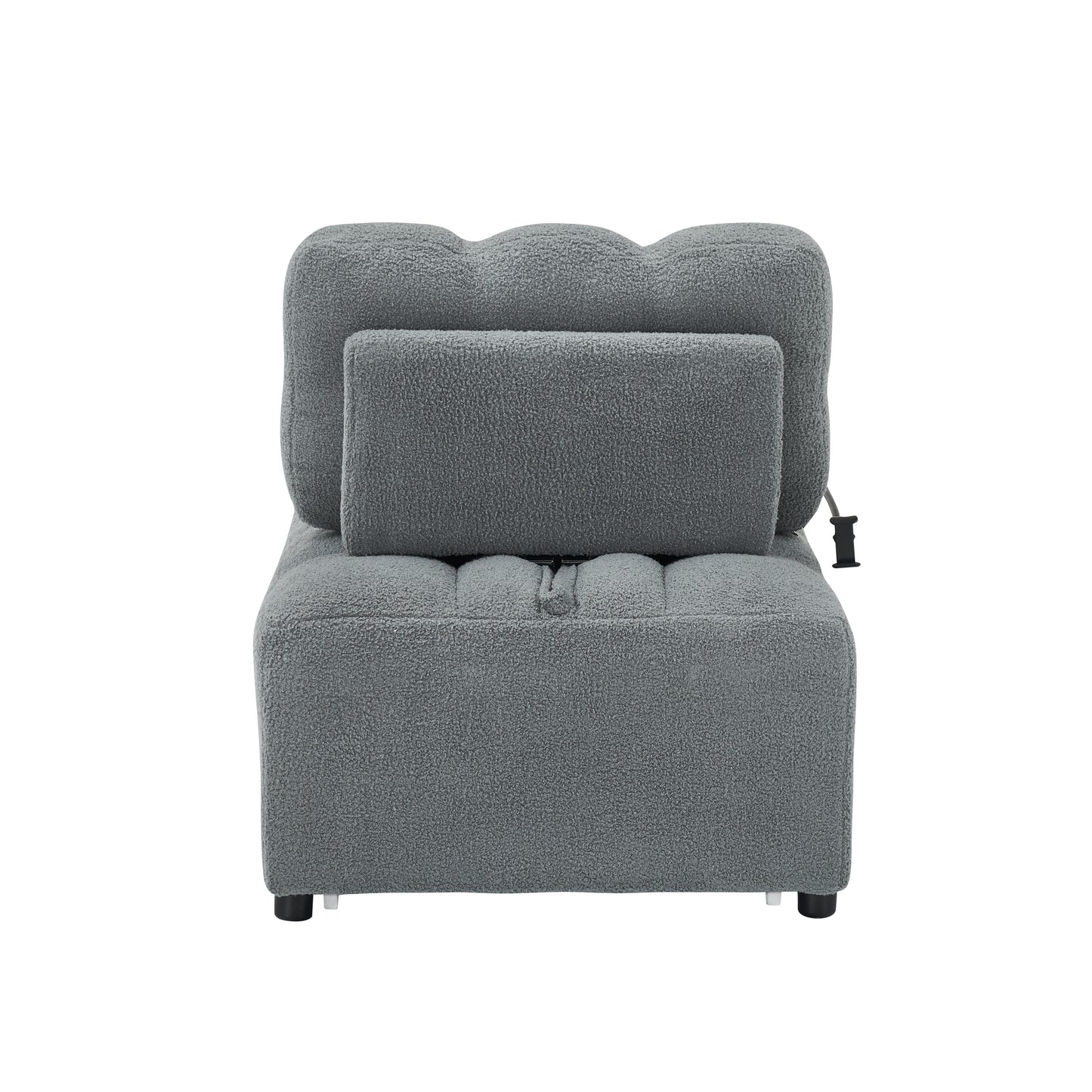 40.20 inches long, Teddy Sofa Fabric,a convertible sofa-cum-bed, for Apartment Office Living Room - Gray