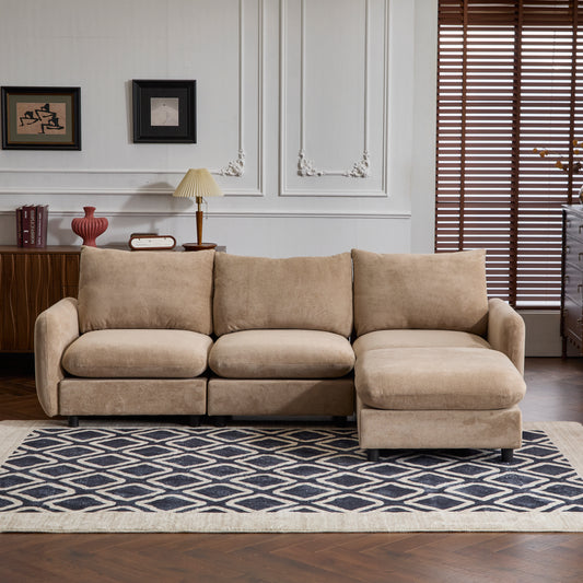 Modular Velvet Sectional Sofa Corner Chair– Convertible Upholstered Couch with Flexible Configurations, Available in Multiple Sizes for Living Room