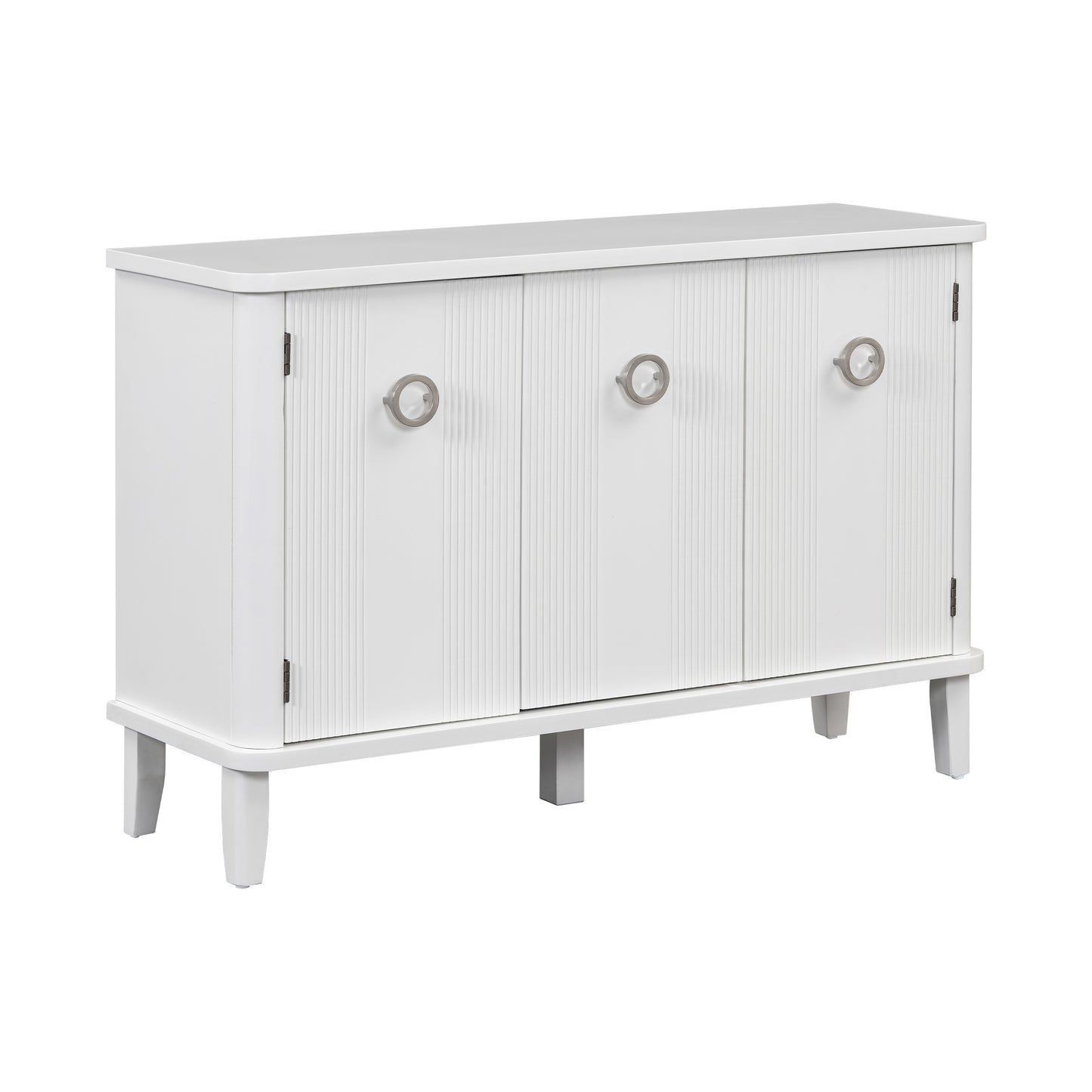 Simple and Atmospheric Solid Wood Veneer Fraxinus Mandschuric Cabinet with Three Acacia Solid Doors,Adjustable, Suitable for Study, Corridors,and Entrances.