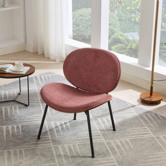 Dining Chair Bean paste red Fabric Mid-Century Modern for Dining Room or Kitchen Seating