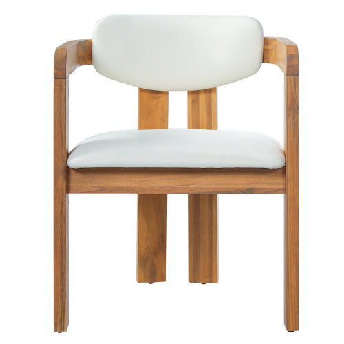Set of 2 Acacia Wood Outdoor Armchairs with Cushions, Beige or Gray