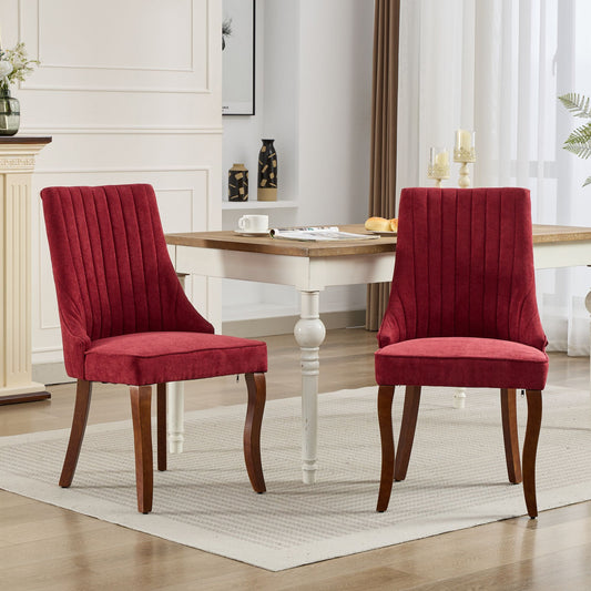 Dining Chairs Set of 2 Multiple Color Options Fabric with Backrest for Dining Room or Kitchen Seating