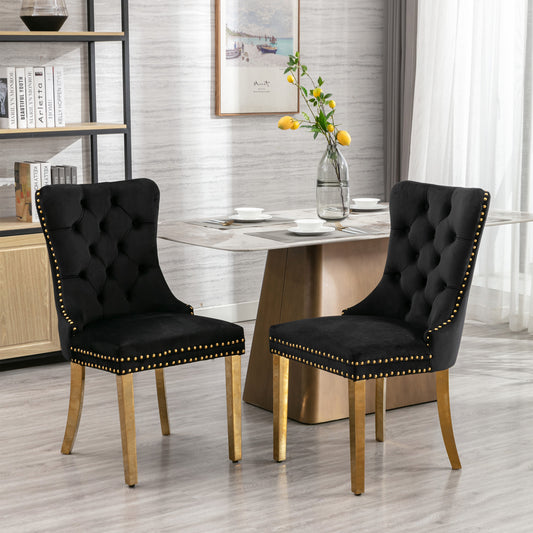 Dining Chairs Set of 2 Multiple Color Options Velvet Modern with Tufted Detail for Dining Room or Kitchen Seating