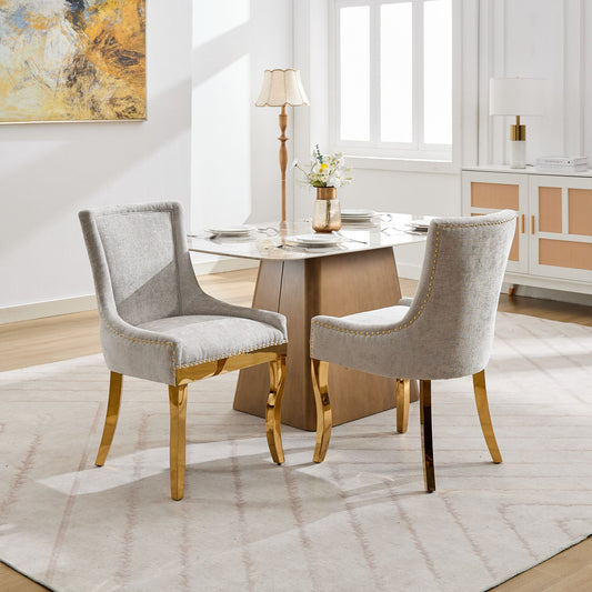 Dining Chairs Set of 2 Multiple Color Options Chenille Modern for Dining Room or Kitchen Seating