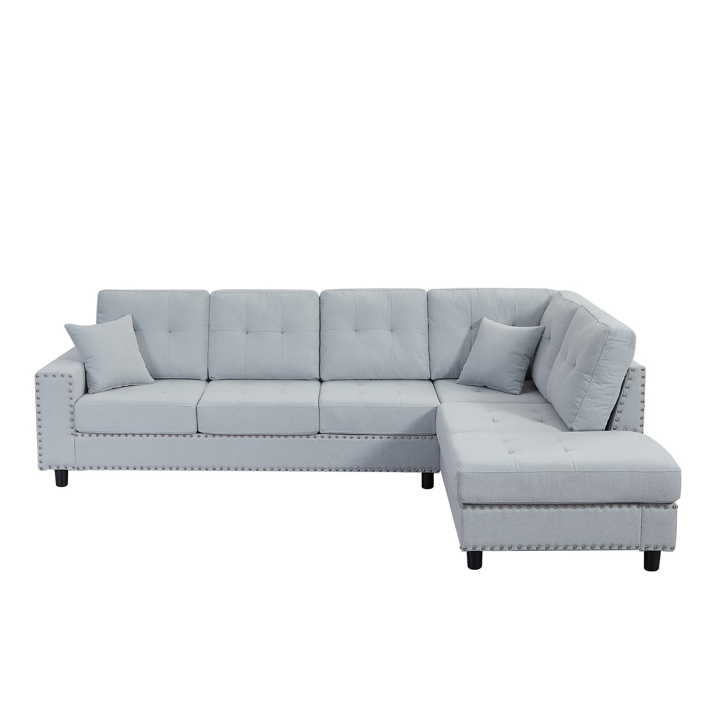109.2''L-shaped Modular Sectional Sofa with Removable  Back Cushions and 2 Pillows, Suitable for Living rooms, Offices, and Apartments