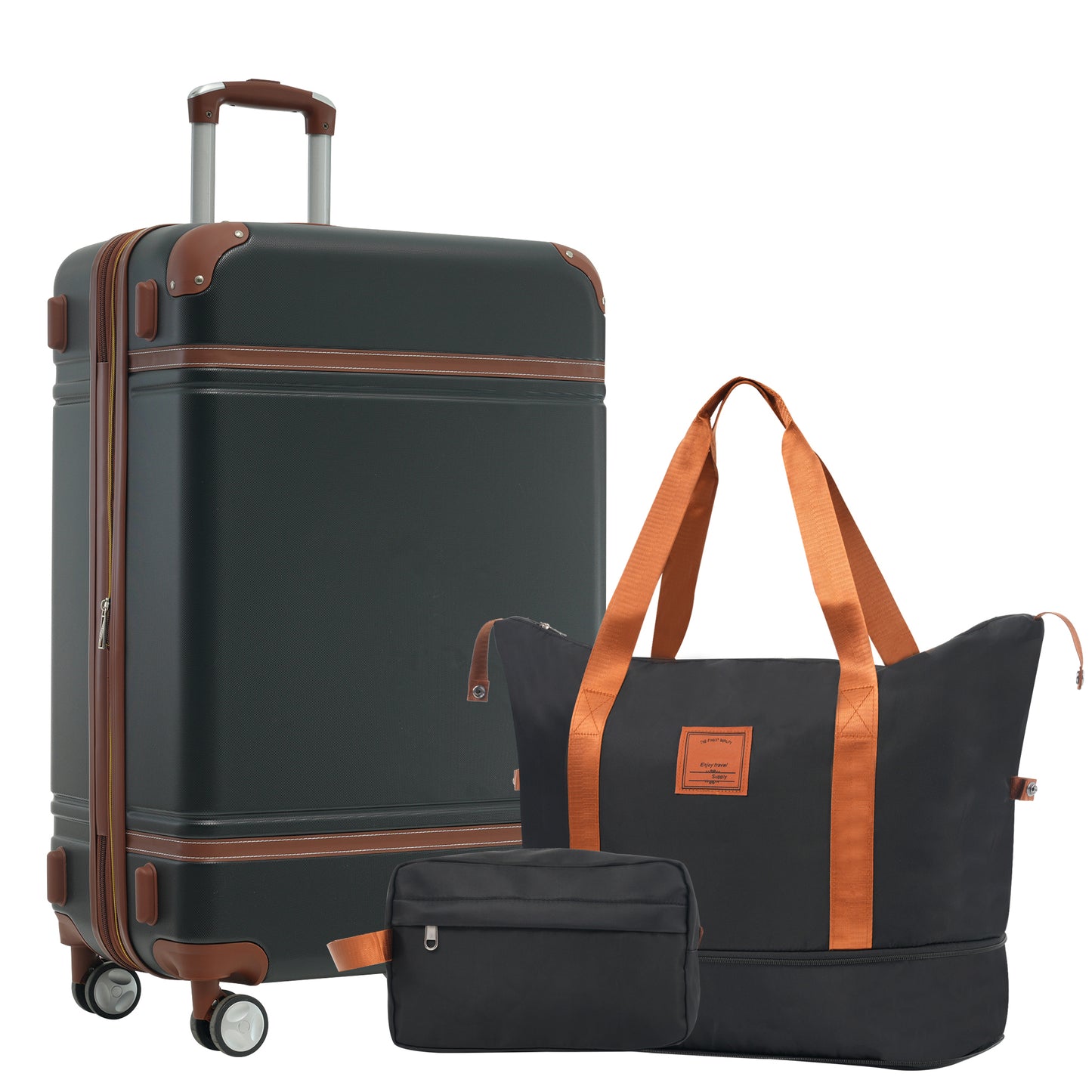 Hardshell Luggage Sets with Bags Lightweight Suitcase Double Spinner Wheels with TSA Lock Single Vintage Lug