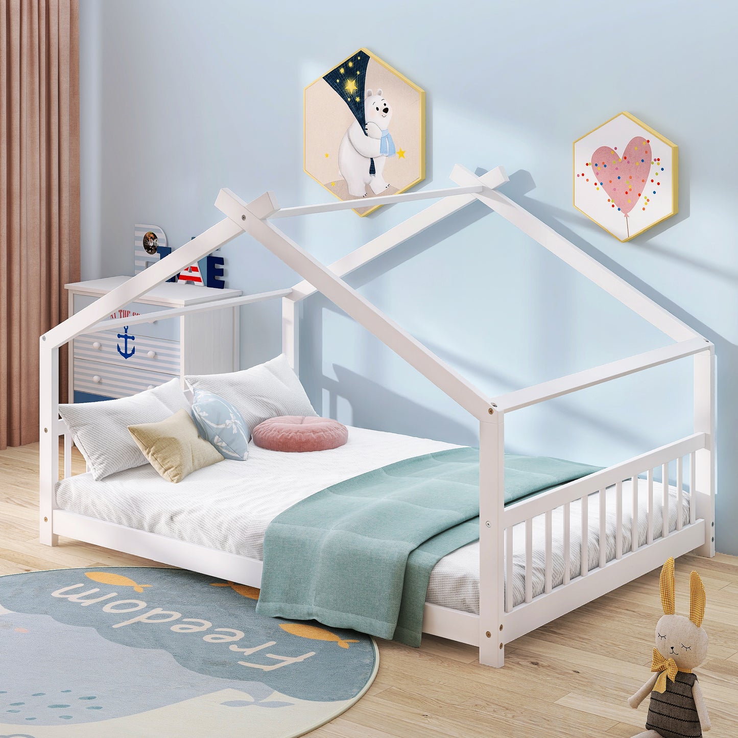 Full Size House Bed Wood Bed