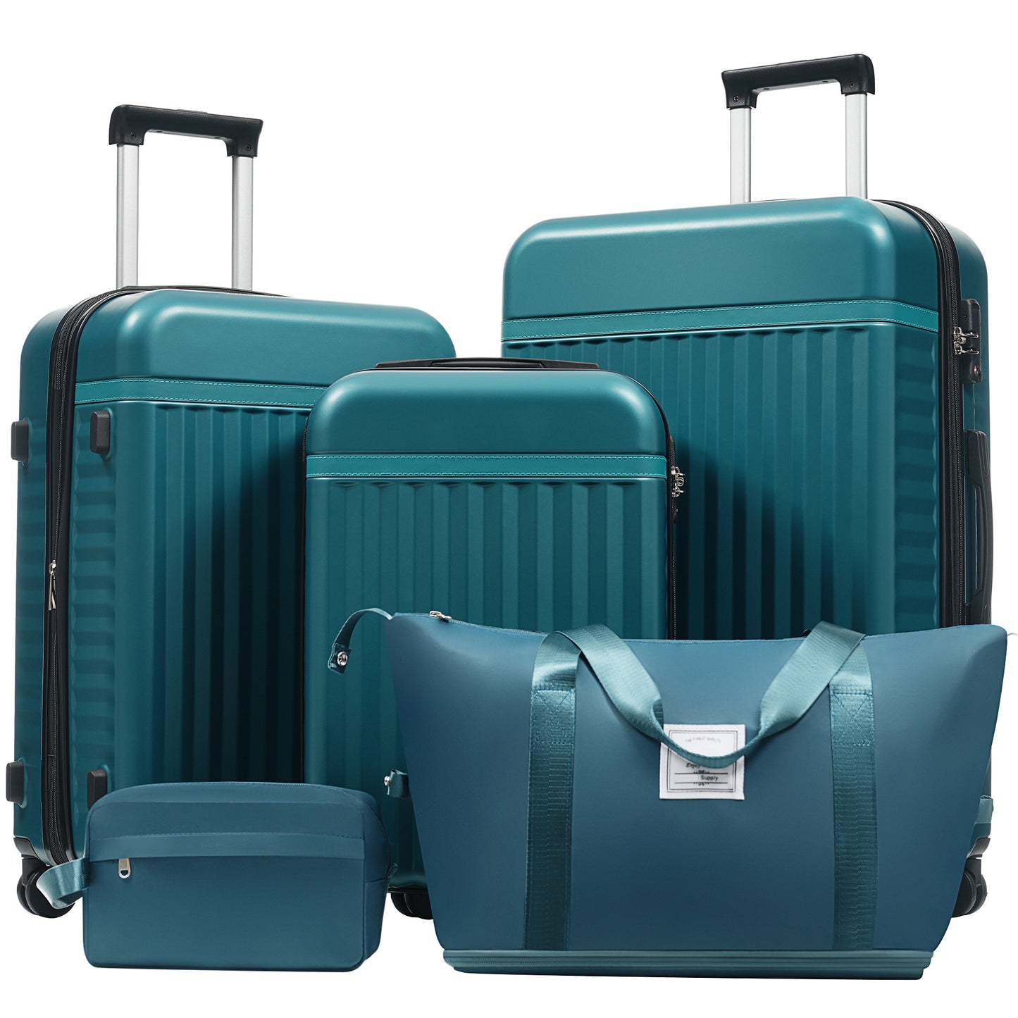 5 Piece Hardside Expandable Luggage Set with Spinner Wheels and TSA Lock