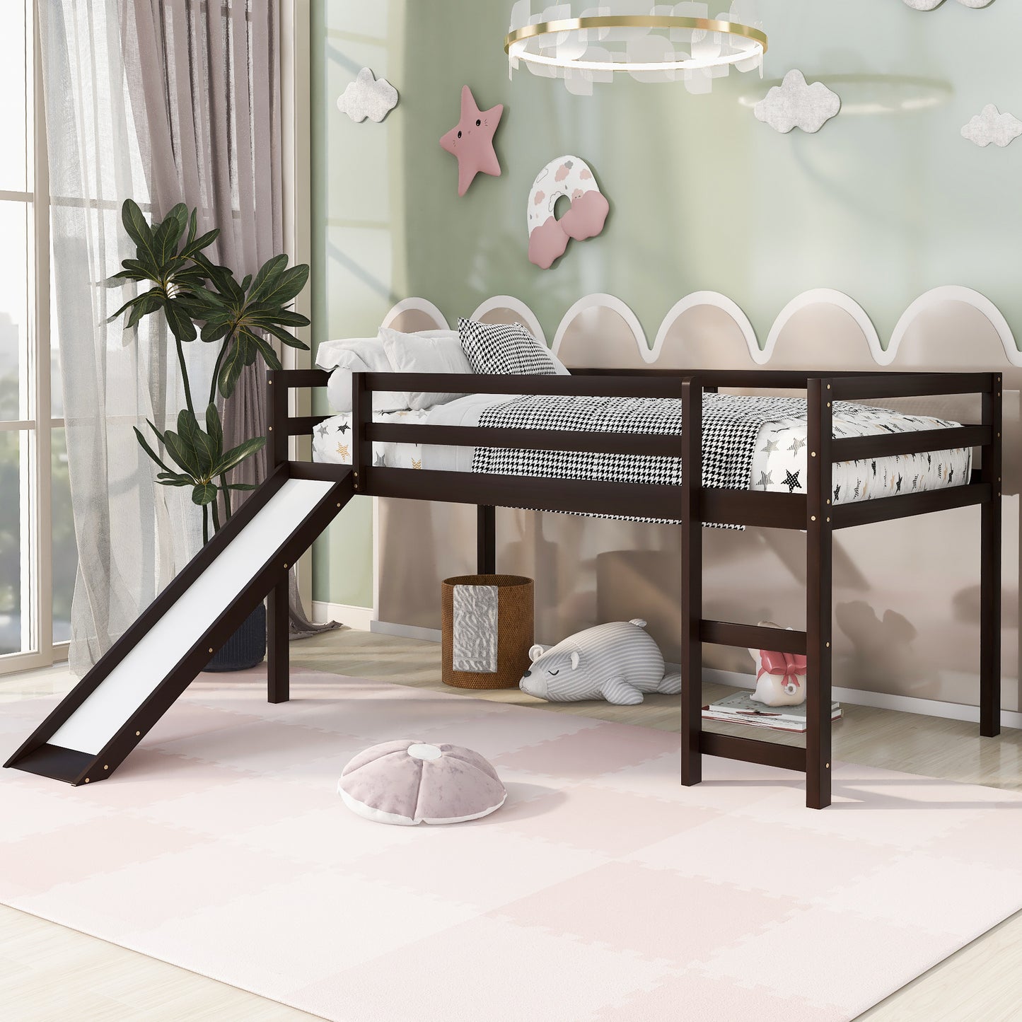 Loft Bed with Slide, Multifunctional Design