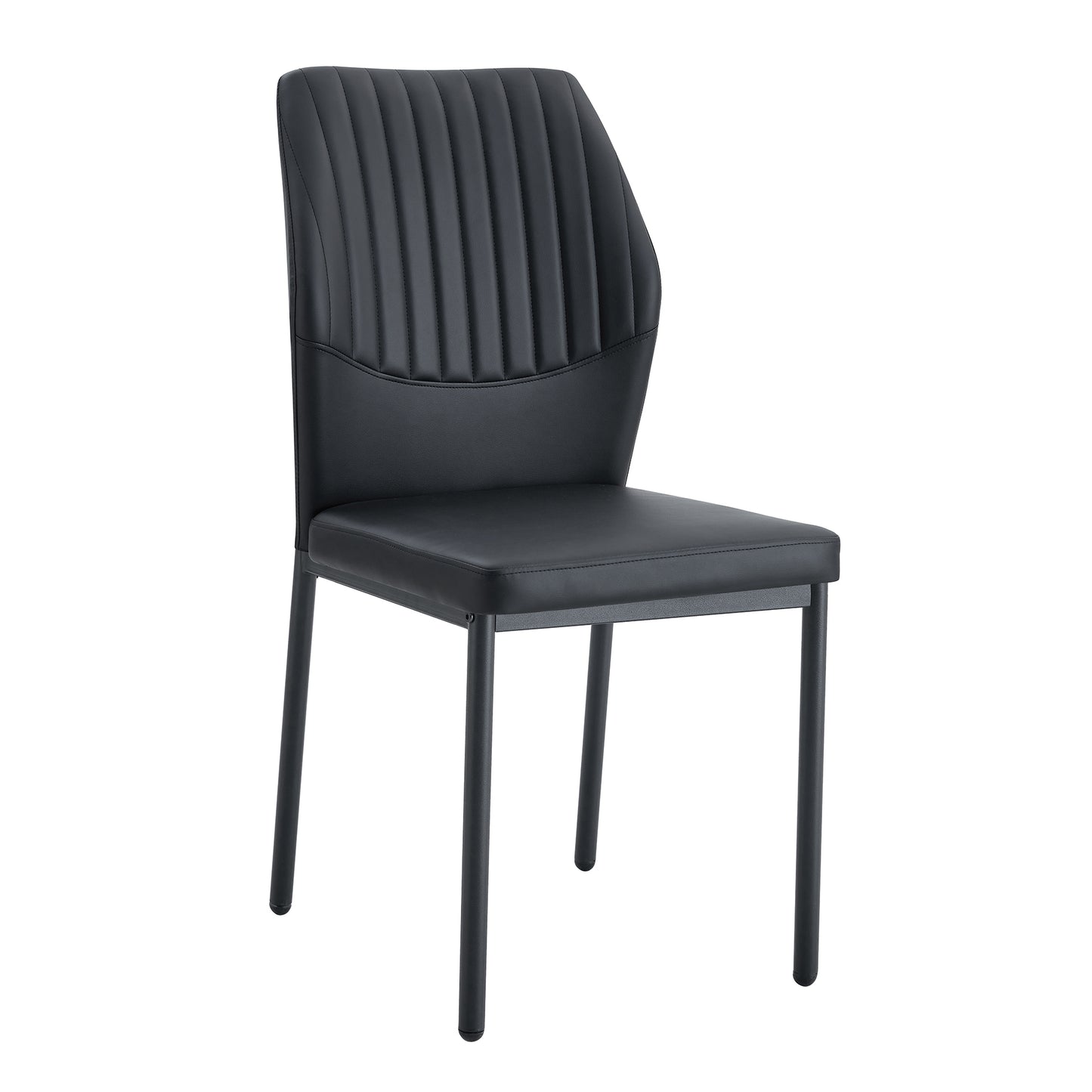 Modern PU Leather Dining Chair – High Resilience Upholstered Chair with Metal Legs, Luxury Kitchen & Dining Seating