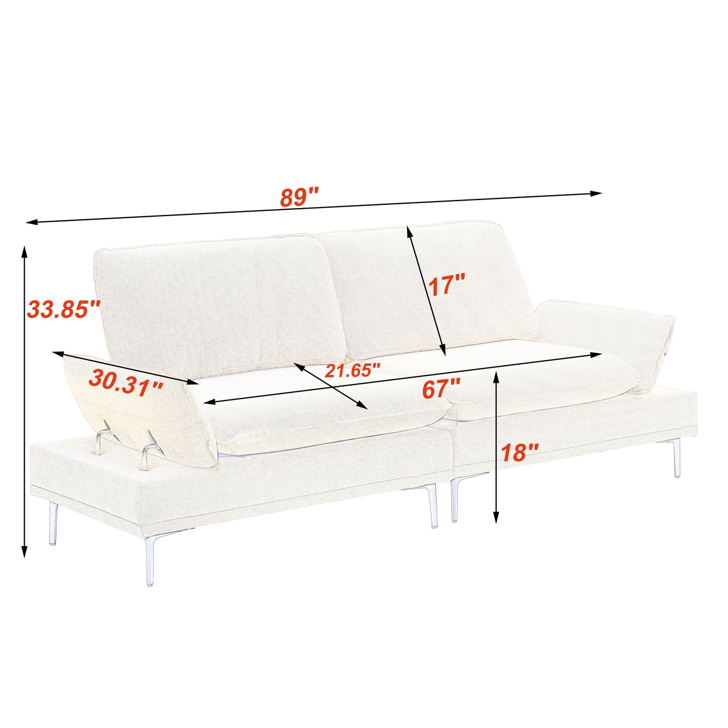 Elegant and rustic in 89   inches of cotton and linen, fresh green, custom-made for apartments, living rooms and offices. Let every inch of space radiate natural elegance and extraordinary style.