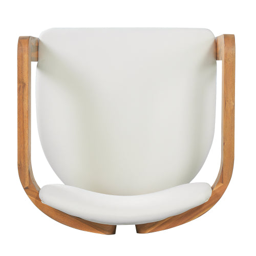 Set of 2 Acacia Wood Outdoor Armchairs with Cushions, Beige or Gray