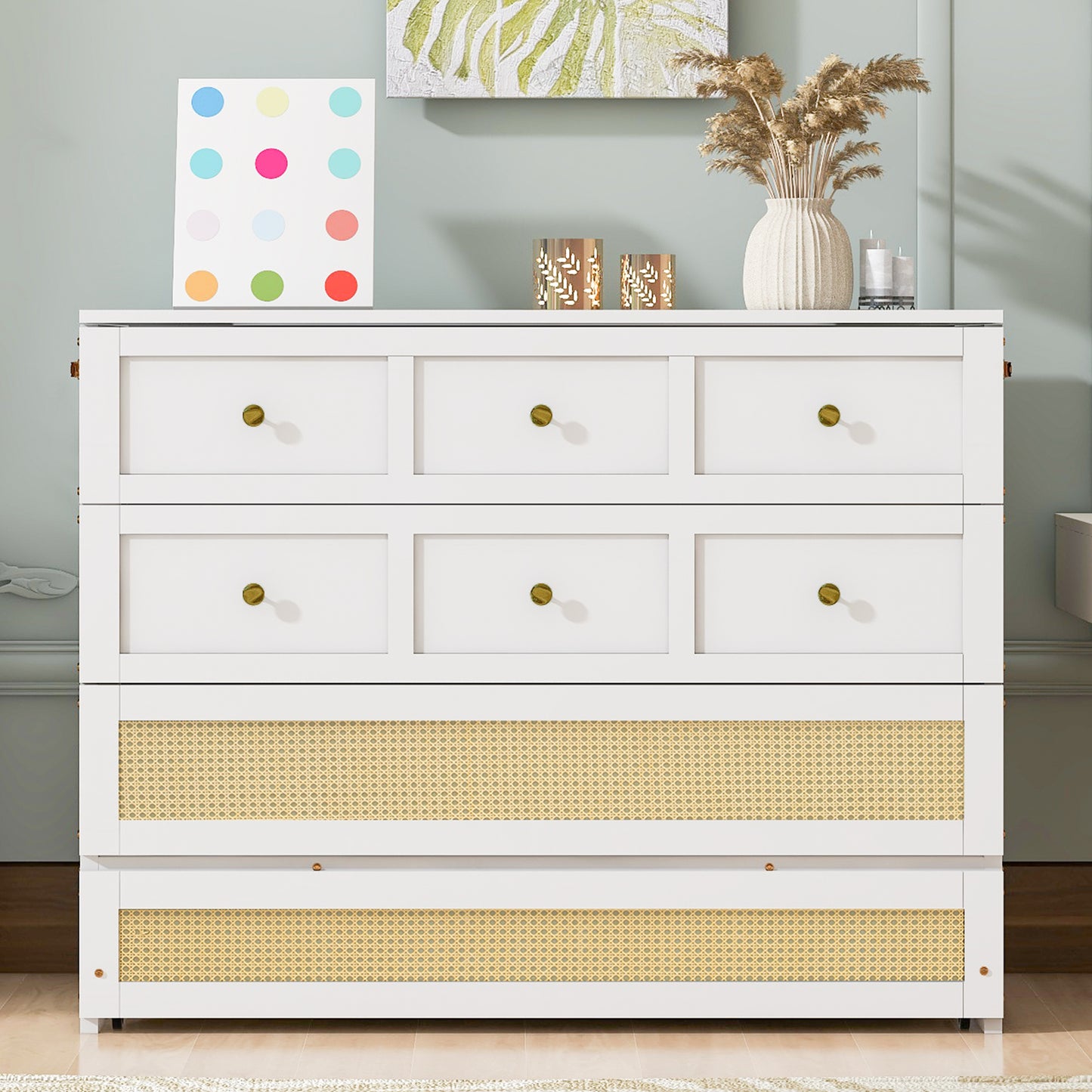 Full Size Murphy Bed with Large Drawers