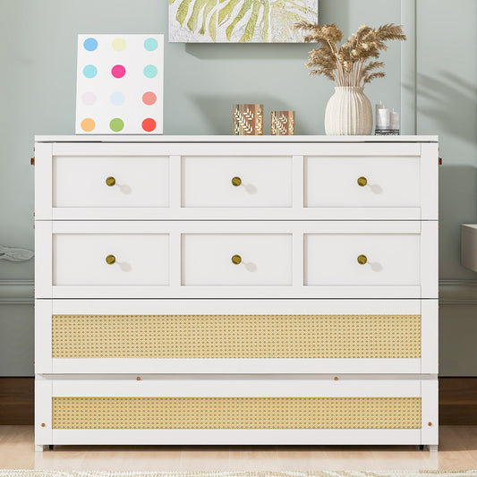 Murphy Wall Bed, Full Size, MDF, LVL and Plywood with Large Drawers for Bedroom or Home Office