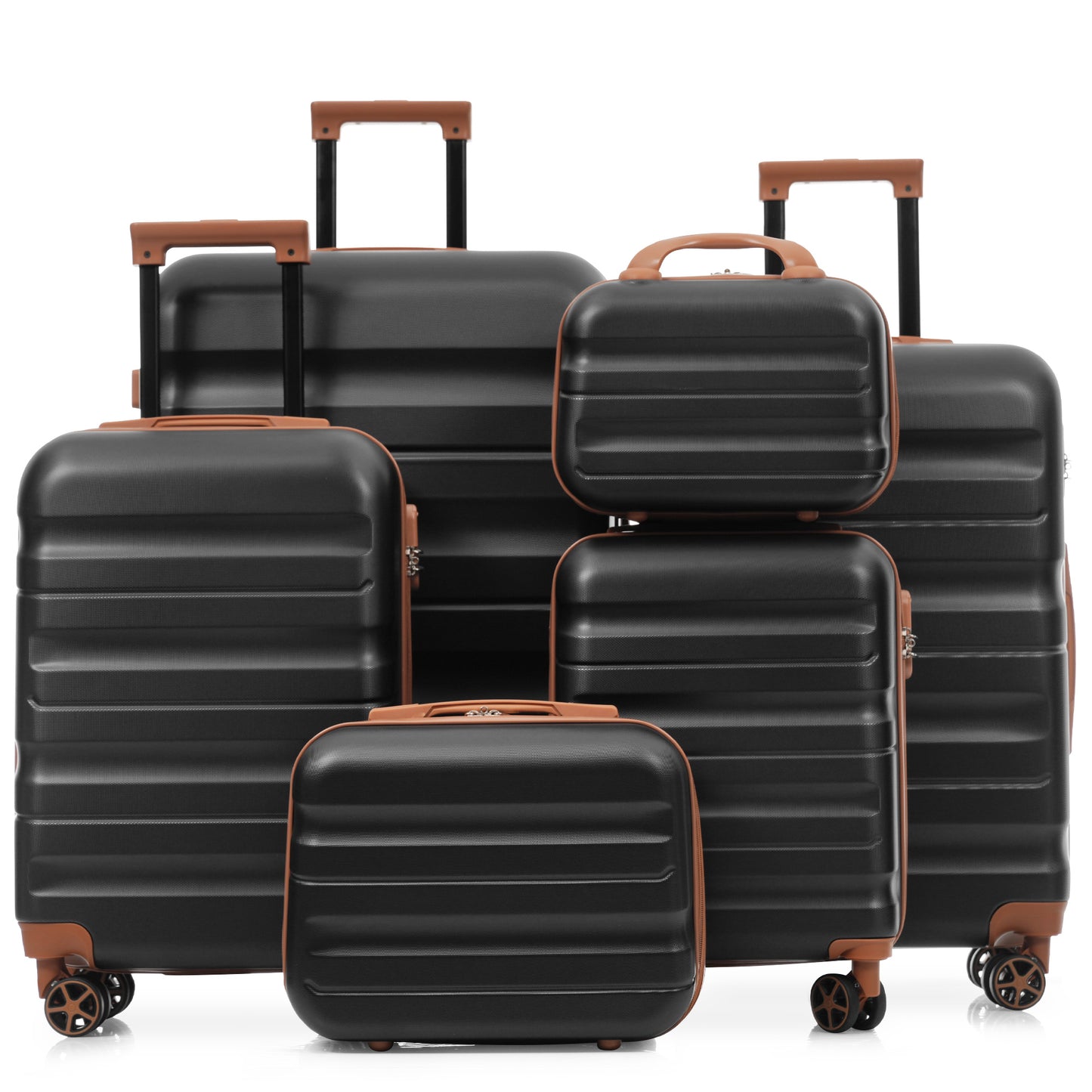 6-Piece ABS Hardshell Luggage Set with Dual Spinner Wheels