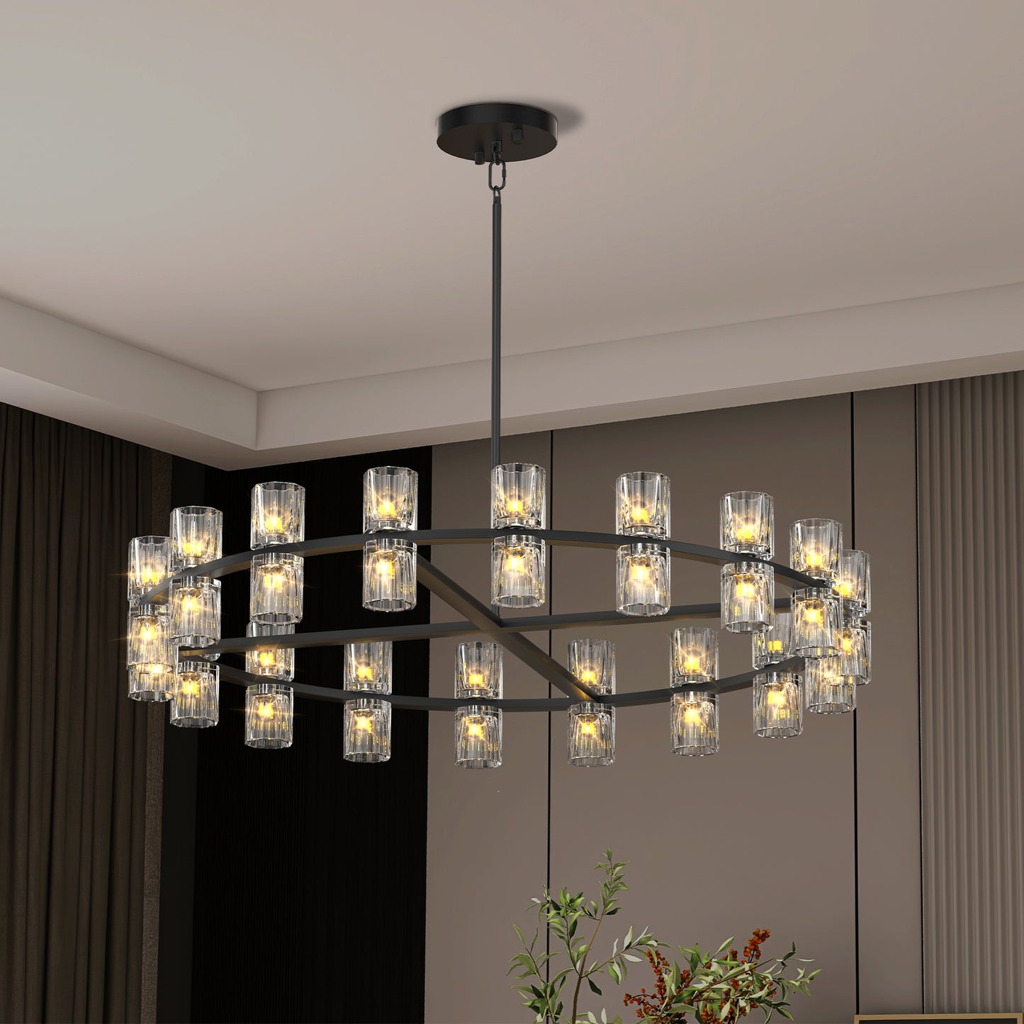 Modern Luxury K9 Crystal Wagon Wheel Chandelier LED Lighting