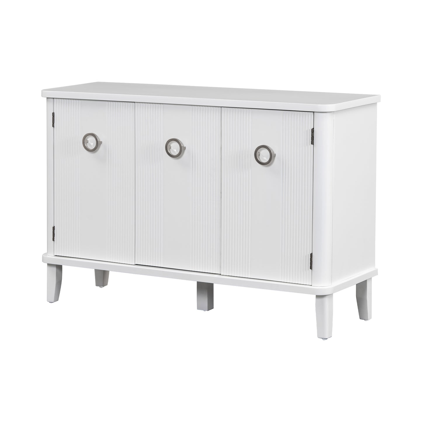 Simple and Atmospheric Solid Wood Veneer Fraxinus Mandschuric Cabinet with Three Acacia Solid Doors,Adjustable, Suitable for Study, Corridors,and Entrances.