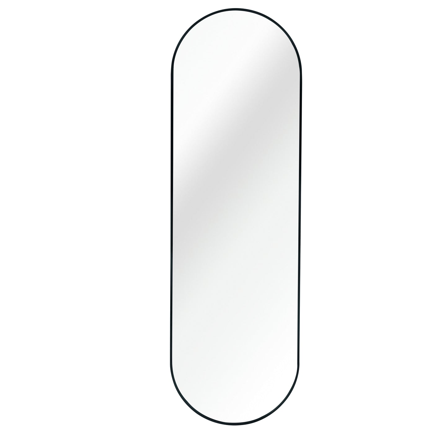 Pill Shaped Full Length Mirror – 63" x 20" Modern Oval Wall or Floor Mirror for Bedroom & Bathroom