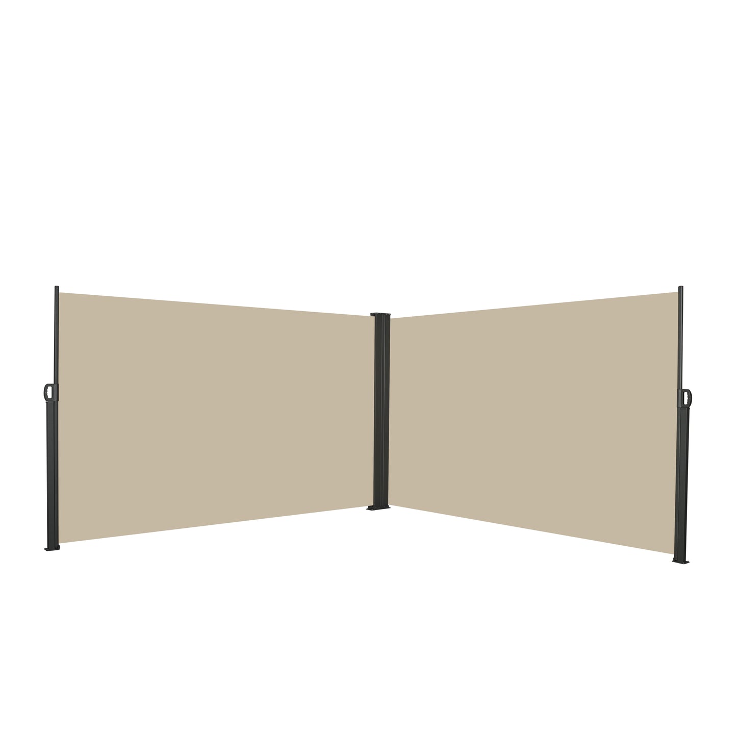 Retractable Side Awning, 276 x 71 in, Waterproof and UV-Resistant, Roll-up Privacy Screen for Balcony, Beige