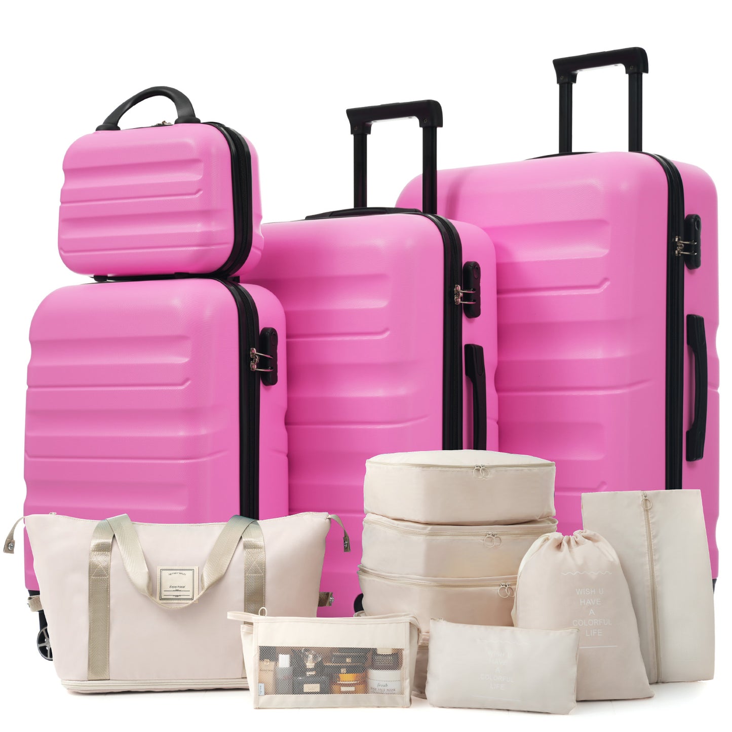 Hardshell ABS Luggage Set - Lightweight & Durable Suitcases with Dual Spinner Wheels