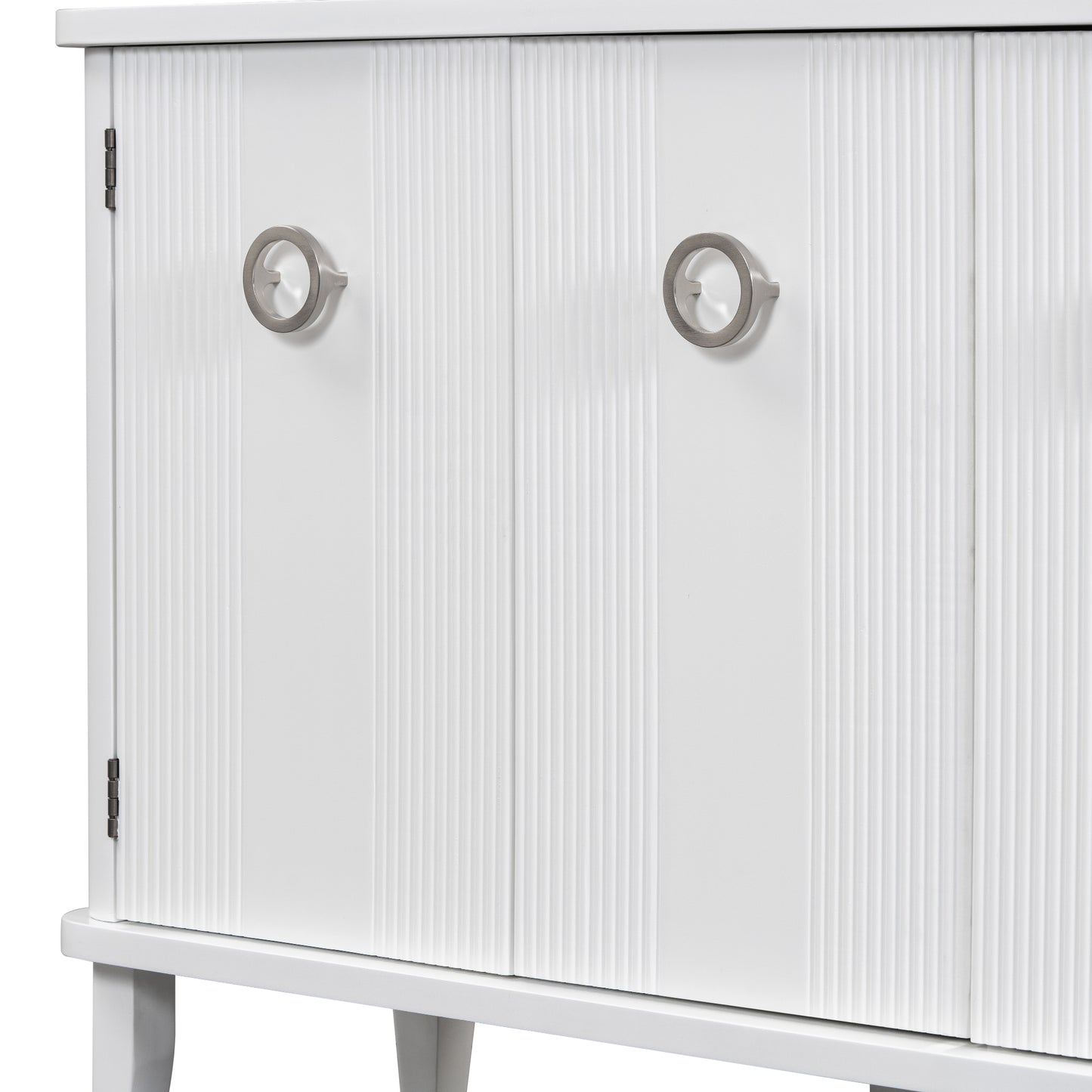 Simple and Atmospheric Solid Wood Veneer Fraxinus Mandschuric Cabinet with Three Acacia Solid Doors,Adjustable, Suitable for Study, Corridors,and Entrances.
