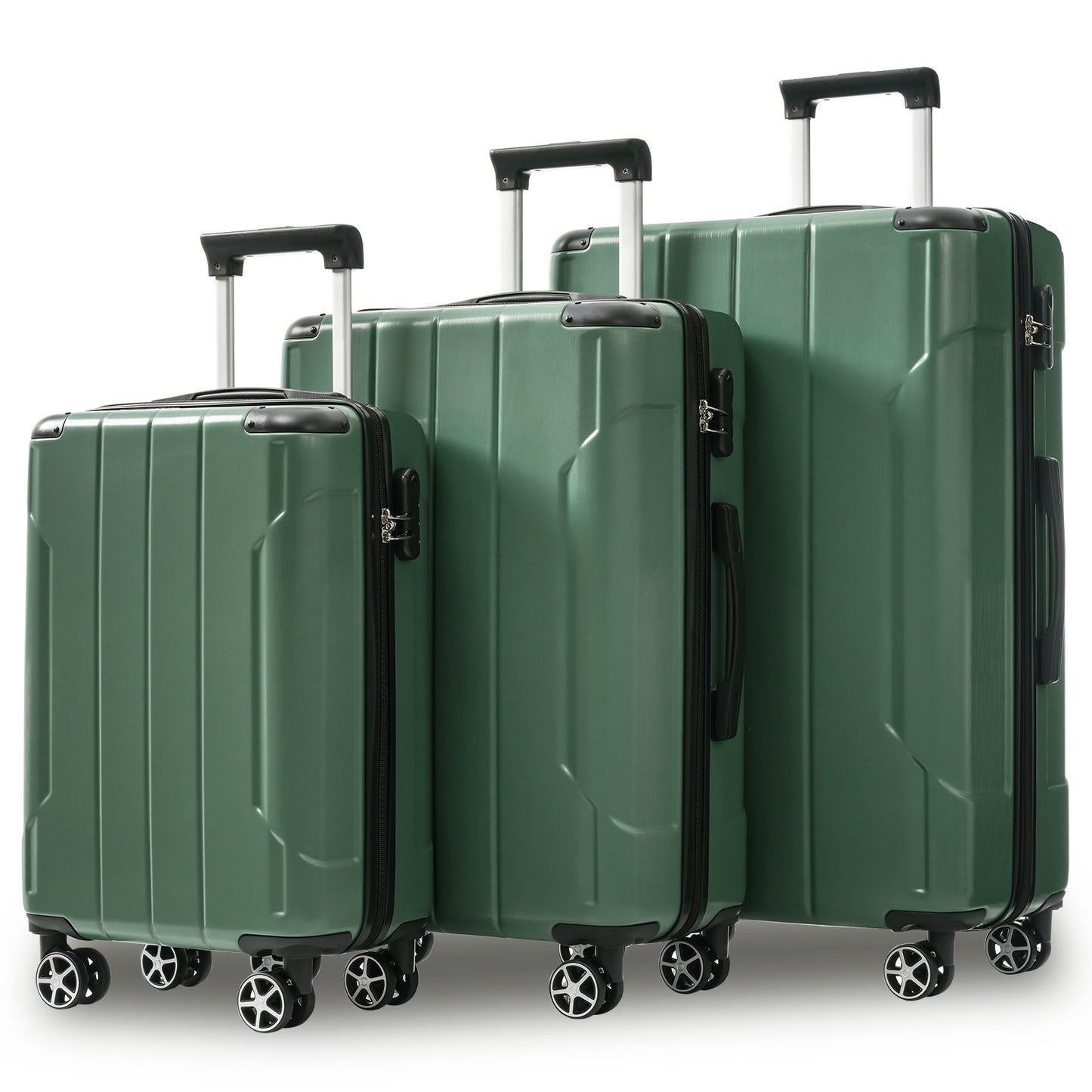 Luggage Sets 3 Piece, Hard shell ABS Lightweight Durable Suitcases with Double Spinner Wheels