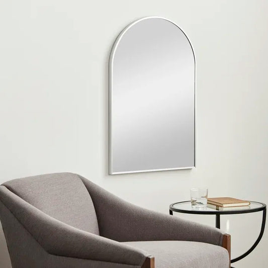 Arched Metal Frame Wall Mirror for Bathroom Vanity, Bedroom, or Entryway Wall Accent
