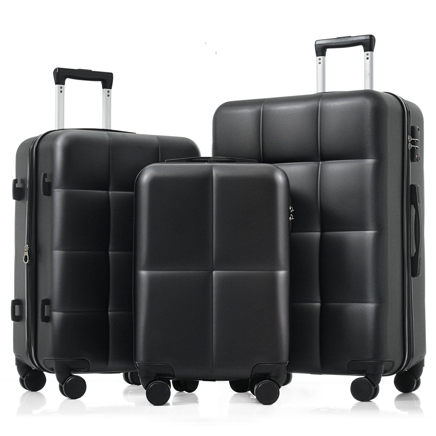 Luggage Set of 3, Airline Certified Carry-on Luggage with Cup Holder, ABS Hard