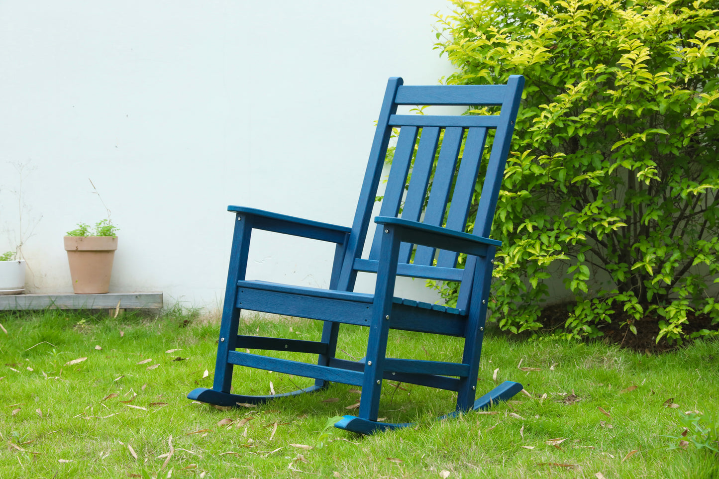 Oversized Rocking Chair with Wood-Texture, Outdoor Rocking Chair for Adults, All Weather