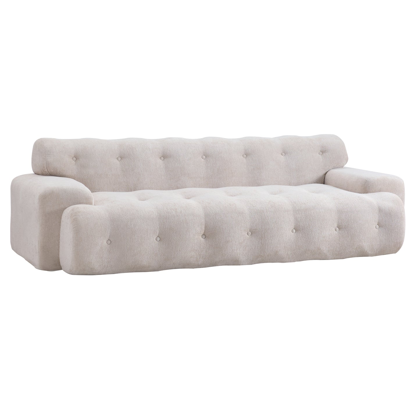 88" Cloud Chenille Sofa – Button Tufted 3-Seater Upholstered Couch with No-Assembly Compression Design for Living Room