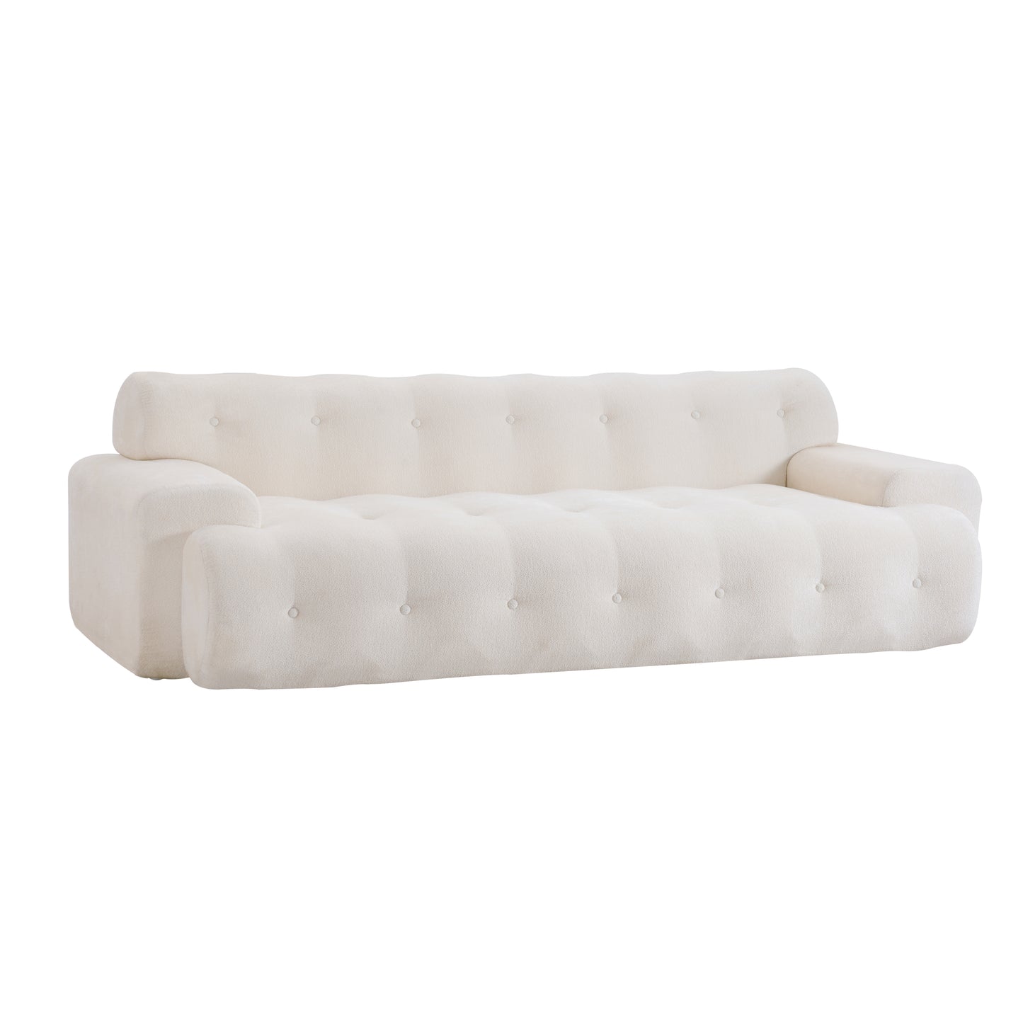 88" Cloud Chenille Sofa – Button Tufted 3-Seater Upholstered Couch with No-Assembly Compression Design for Living Room