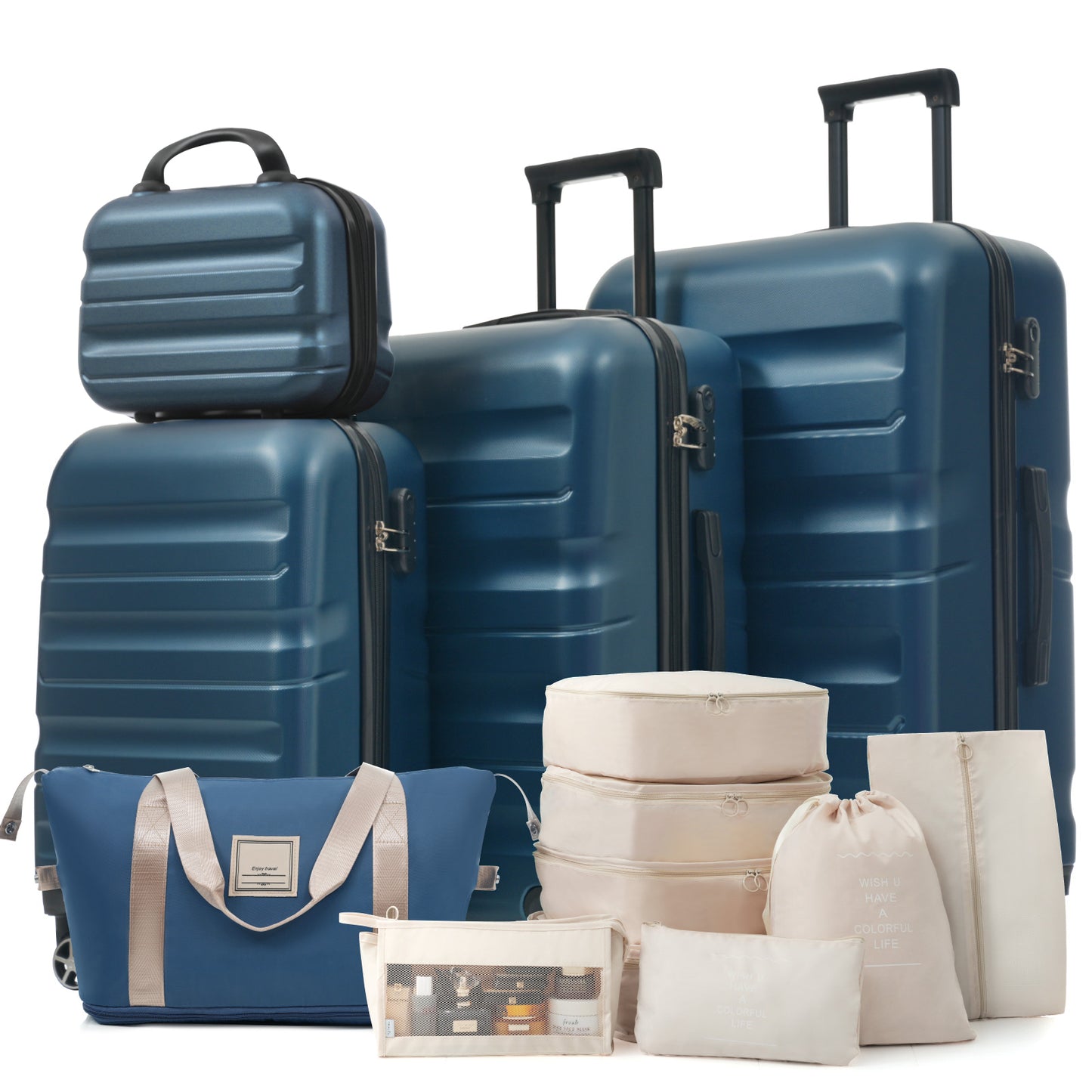 Hardshell ABS Luggage Set - Lightweight & Durable Suitcases with Dual Spinner Wheels