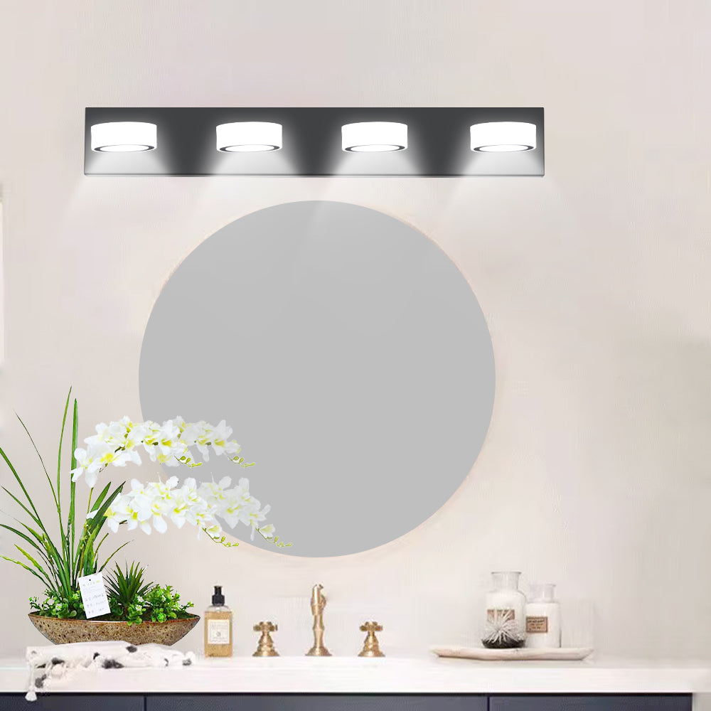 (Same as W1340110592/L2008) LED Modern Black 4-Light Vanity Lights Fixtures Over Mirror Bath Wall Lighting