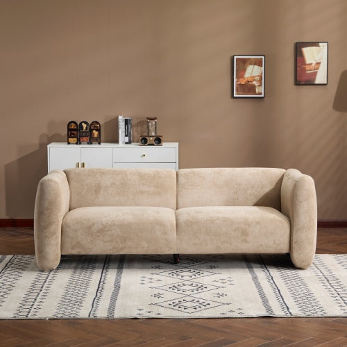 83" Wave Design 3-Seater Sofa – Modern Upholstered Curved Couch for Living Room, Bedroom, Apartment & Office