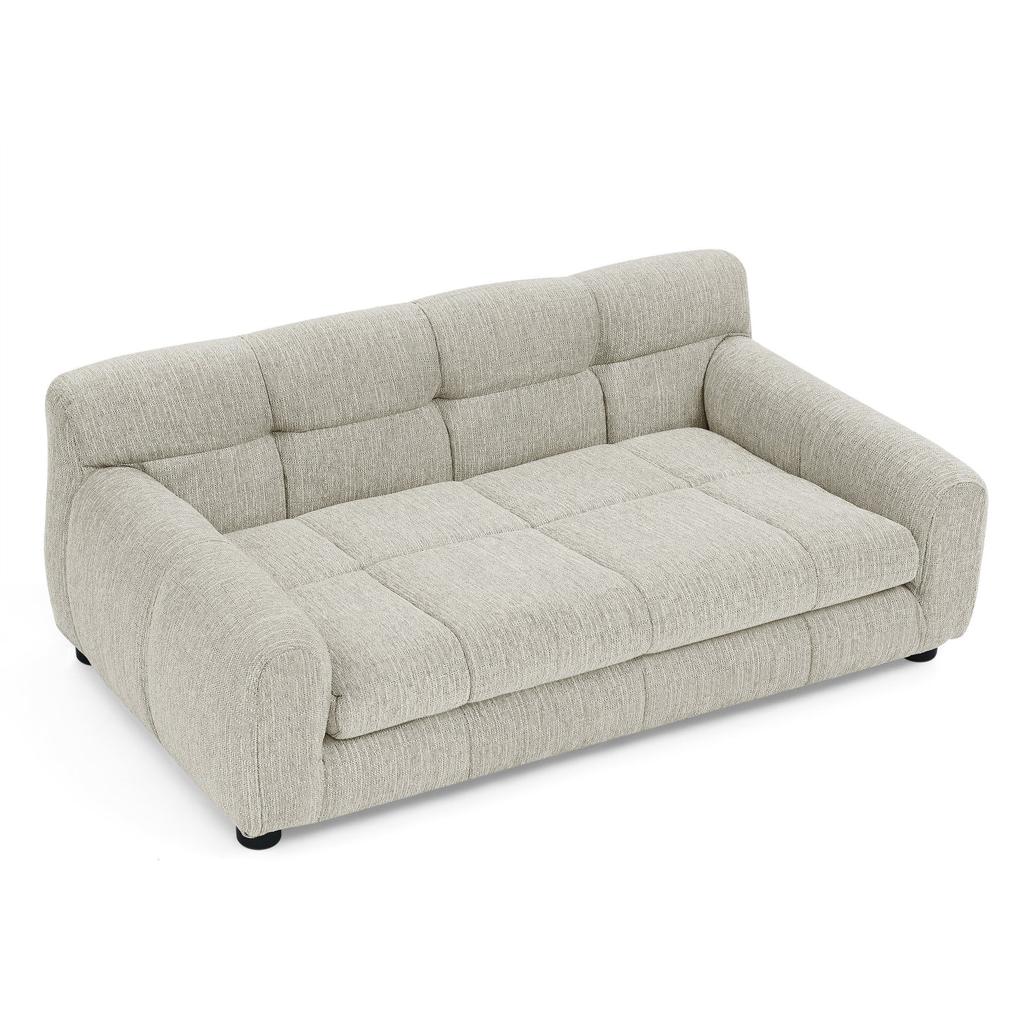 Modern Pet Sofa with Backrest and Armrests, Linen Fabric for Dogs