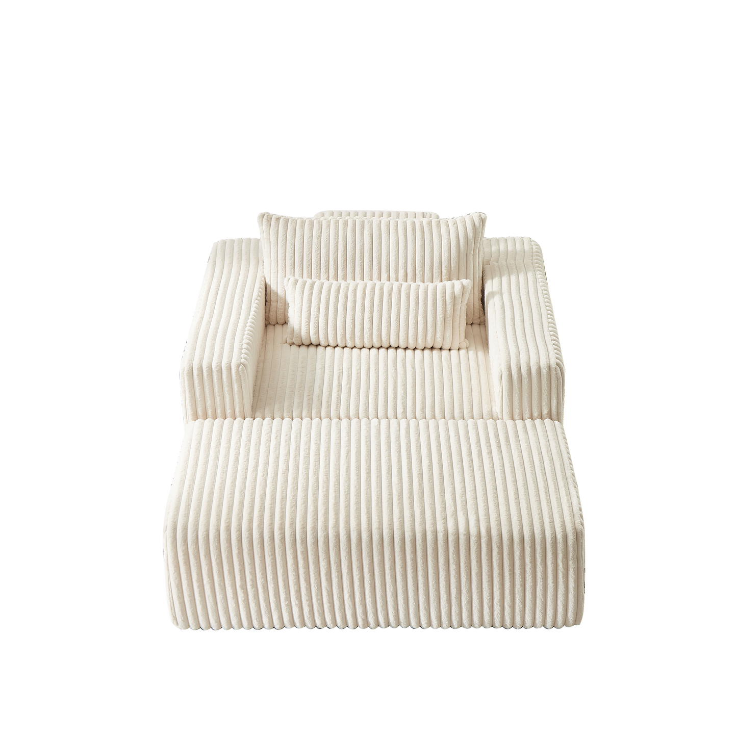 75-Inch Corduroy Sponge Sofa Lounge Chair with Removable footrest,No Assembly Required,Fluffy Modern Sleeper Chair for Indoor Living Room Bedroom