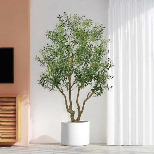 8FT Artificial Plant Plastic Green 1-piece set for Home, Office and Décor Display