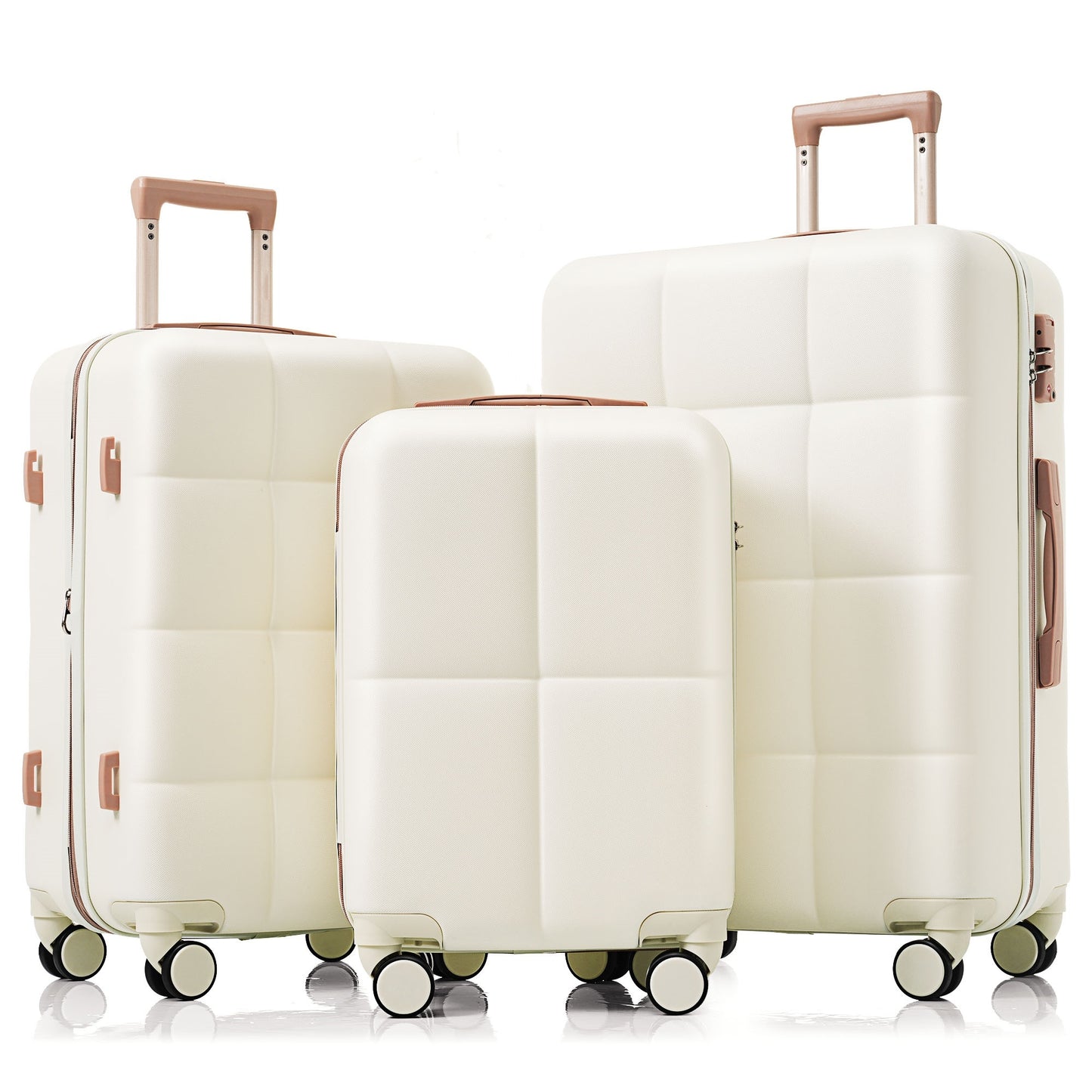 Luggage Set of 3, Airline Certified Carry-on Luggage with Cup Holder, ABS Hard