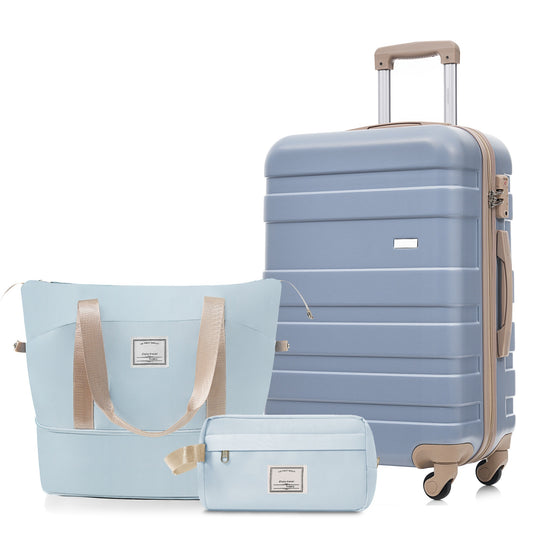 Luggage Set Blue ABS for travel organization