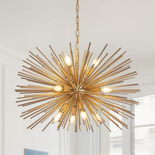 Pendant Light Iron Gold Starburst Design for Bathroom, Dining Room or Accent Lighting