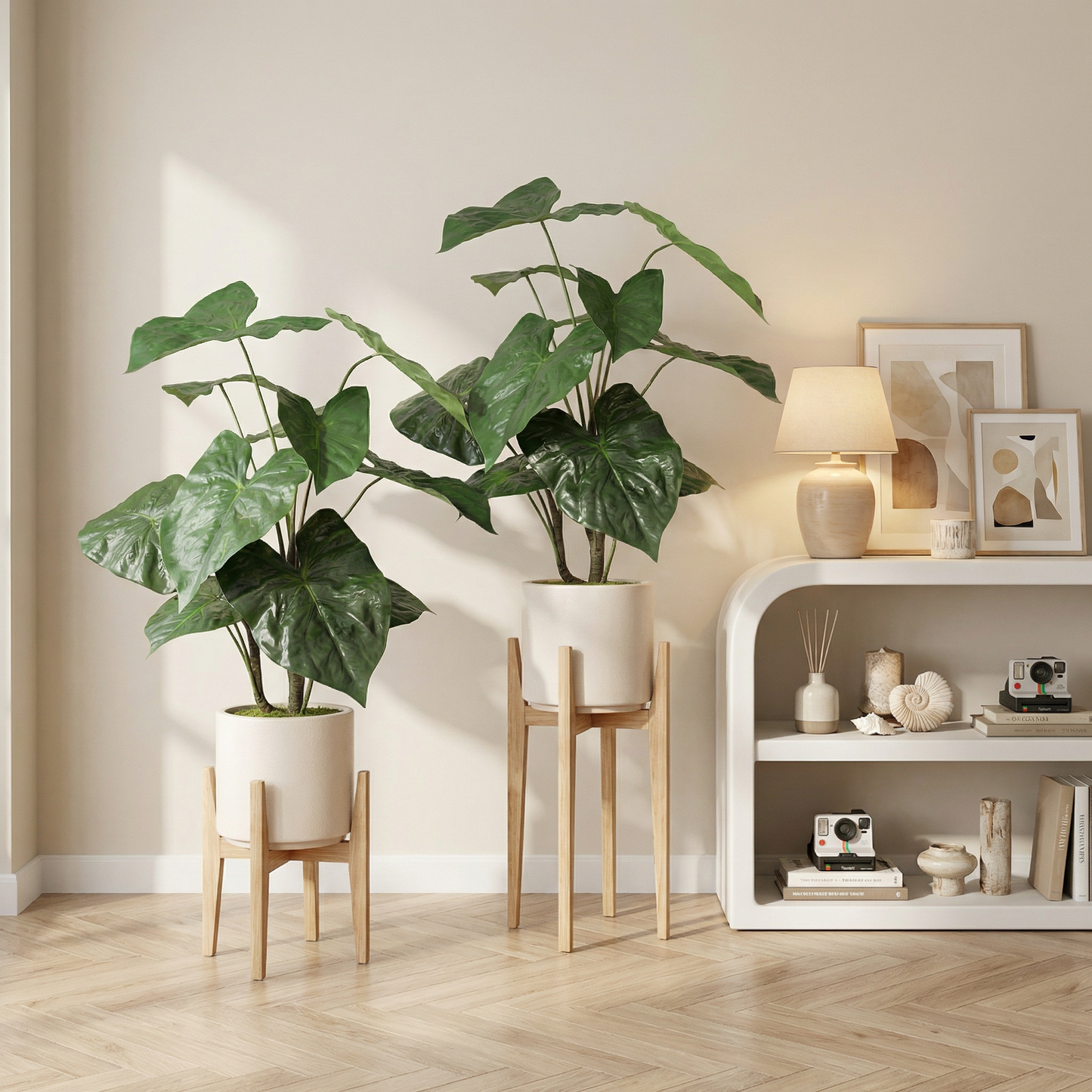 30'' Artificial Tropical Plant with White Pot, 2 pcs / set